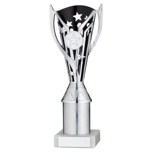 Silver/Black Plastic Flash Cup Assembled On Marble With Tube (1in Cen) - 203mm by Legacy Outfitters