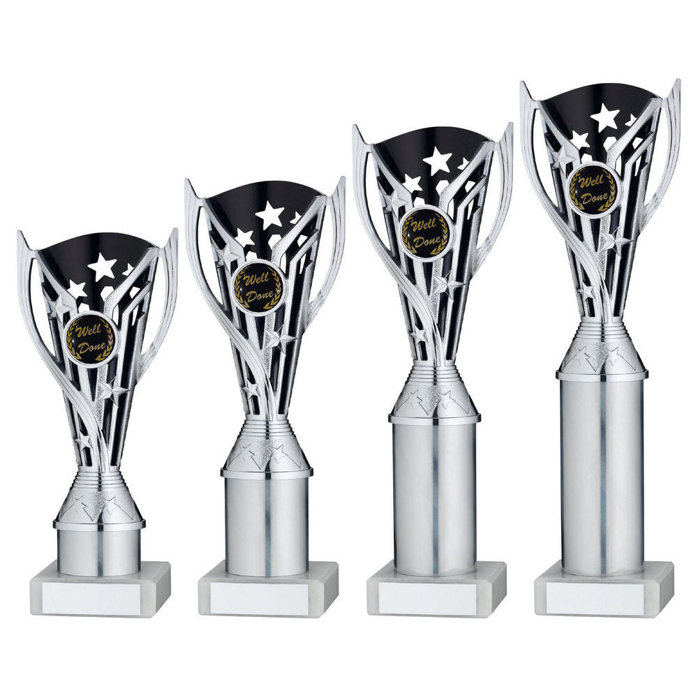 Silver/Black Plastic Flash Cup Assembled On Marble With Tube (1in Cen) by Legacy Outfitters