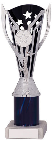 Black/Silver Plastic Flash Cup Assembled On Marble (1in Cen) - 203mm by Legacy Outfitters