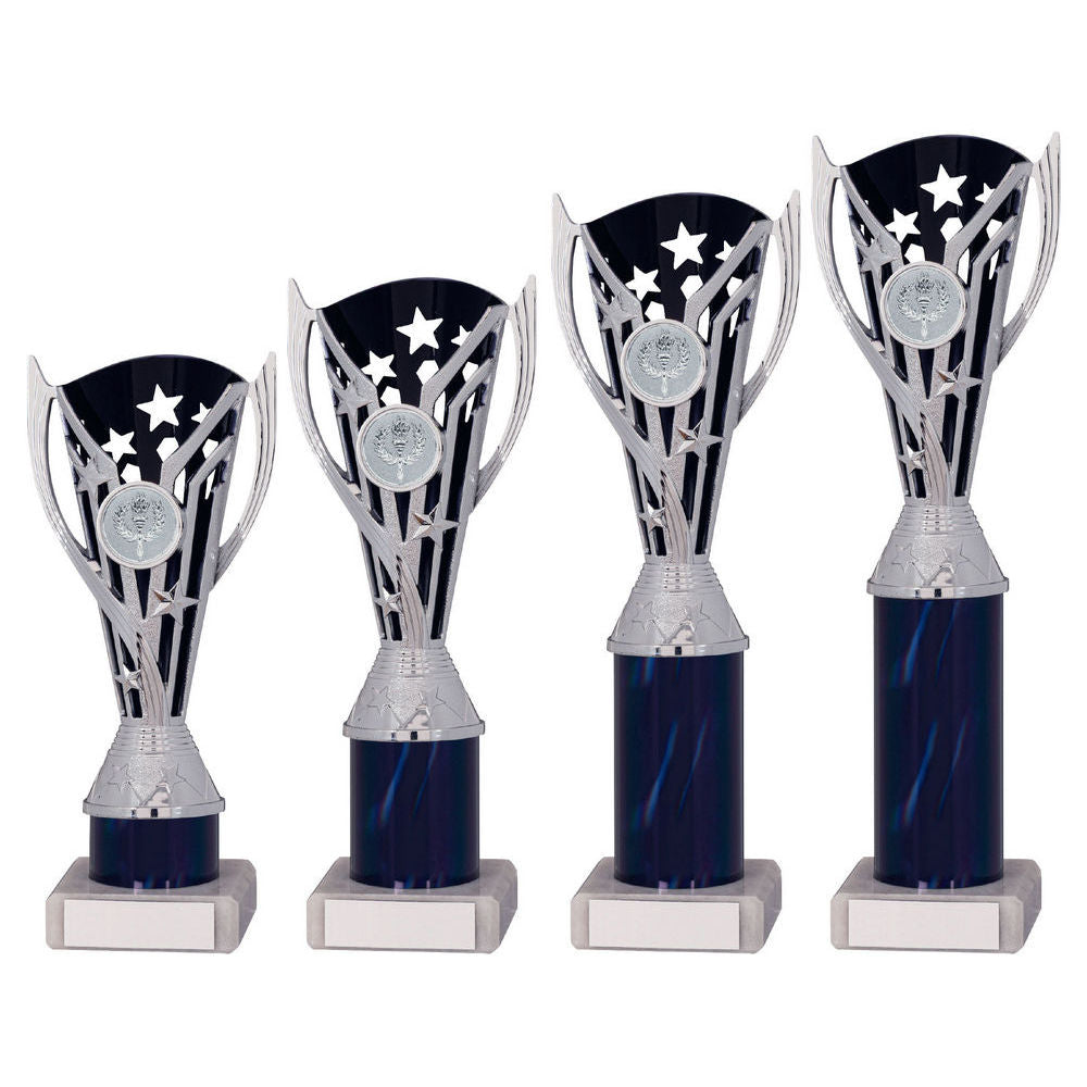 Black/Silver Plastic Flash Cup Assembled On Marble (1in Cen) by Legacy Outfitters