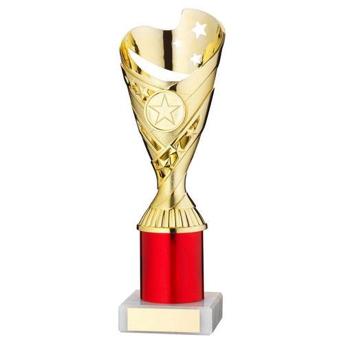 Gold/Red Plastic Sabre Cup Assembled On Marble (1in Cen) - 203mm by Legacy Outfitters