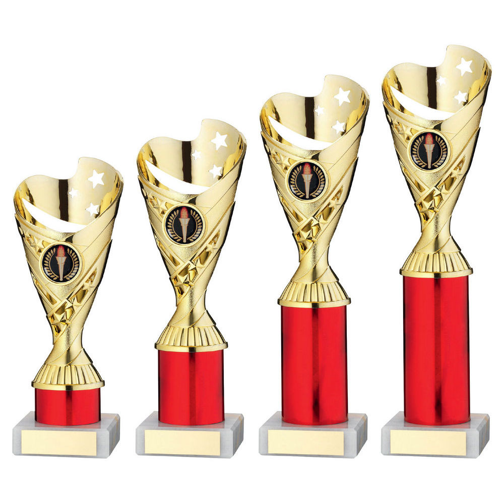 Gold/Red Plastic Sabre Cup Assembled On Marble (1in Cen) by Legacy Outfitters