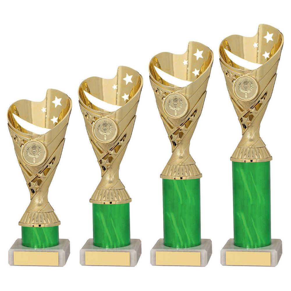 Gold/Green Plastic Sabre Cup Assembled On Marble (1in Cen) by Legacy Outfitters