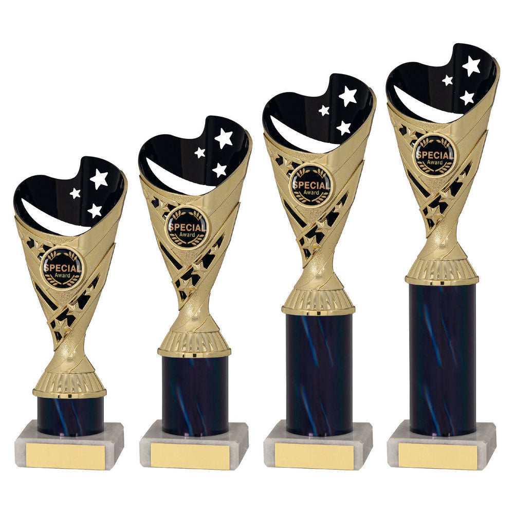 Black/Gold Plastic Sabre Cup Assembled On Marble (1in Cen) by Legacy Outfitters