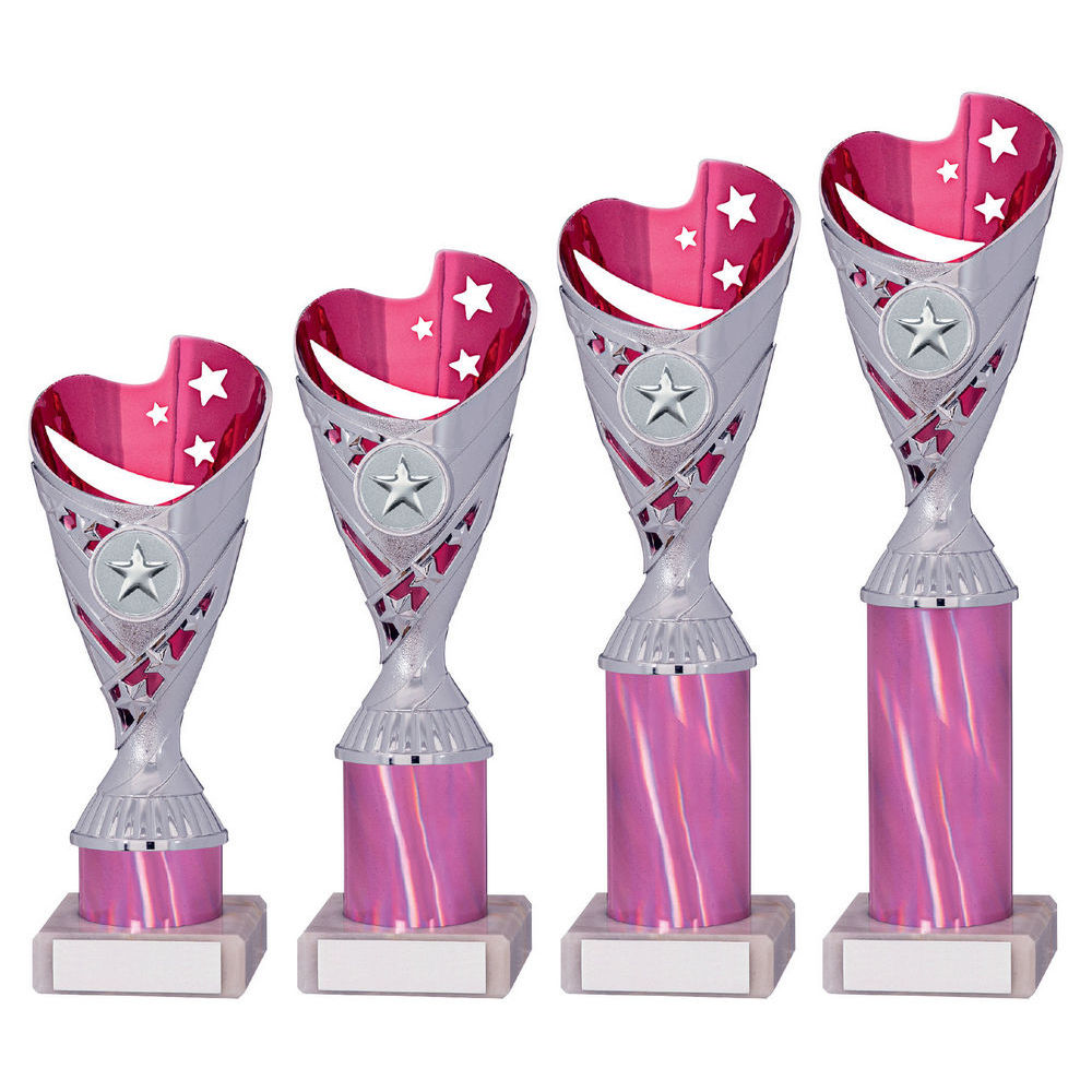 Pink/Silver Plastic Sabre Cup Assembled On Marble (1in Cen) by Legacy Outfitters