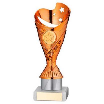COPPER/WHITE PLASTIC SABRE CUP ASSEMBLED ON MARBLE (1in CEN)