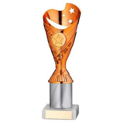 COPPER/WHITE PLASTIC SABRE CUP ASSEMBLED ON MARBLE (1in CEN)