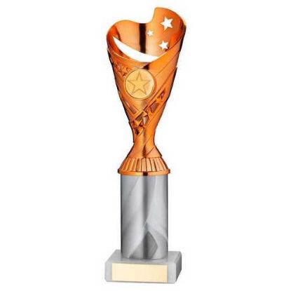 COPPER/WHITE PLASTIC SABRE CUP ASSEMBLED ON MARBLE (1in CEN)