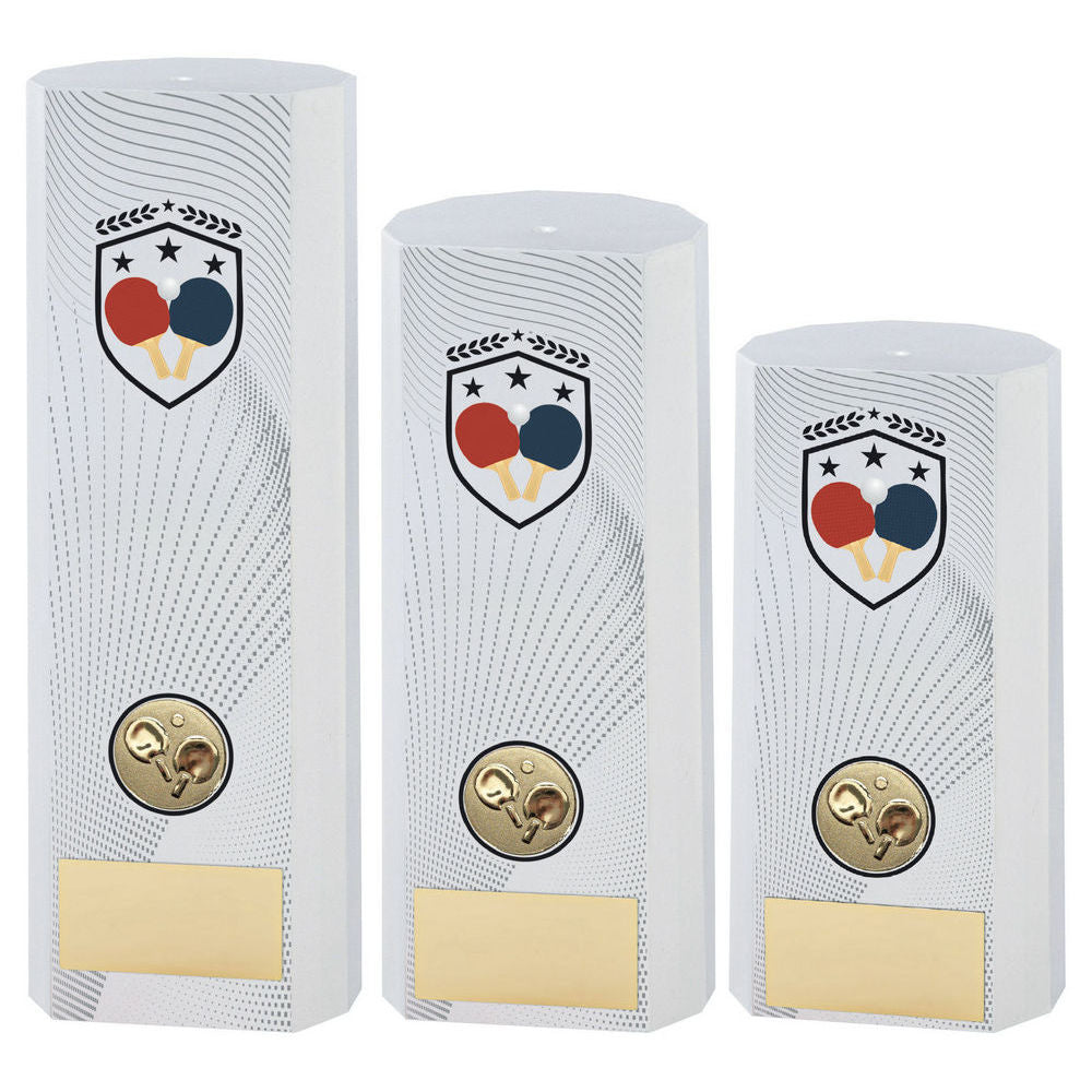 White Plastic Filled Column Table Tennis (1in Cen) by Legacy Outfitters