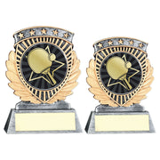 Pew/Gold 5 Star Holder With Vinyl Table Tennis Insert & Plate by Legacy Outfitters
