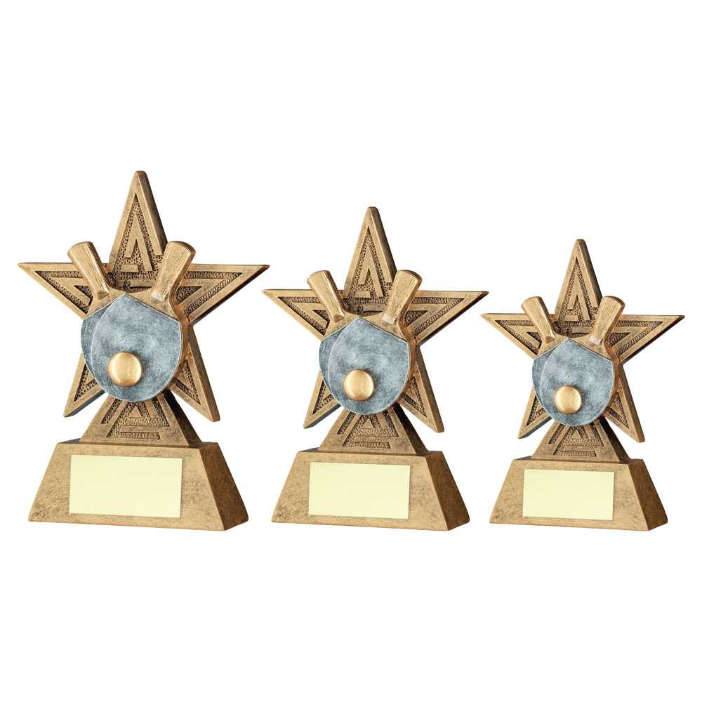 Brz/Pew/Gold Table Tennis Star Line Series With Plate by Legacy Outfitters