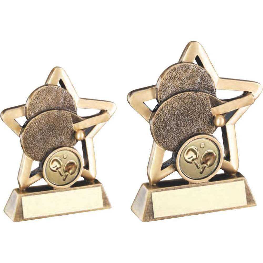 Brz/Gold Table Tennis Mini Star With Plate (1in Centre) by Legacy Outfitters