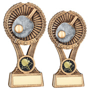 Brz/Gold/Pew Table Tennis Round Wreath On V Riser With Plate (1in Cen) by Legacy Outfitters