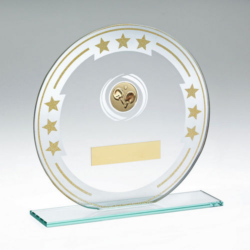 Jade/Silver/Gold Round Glass With Table Tennis Insert And Plate - 140mm by Legacy Outfitters