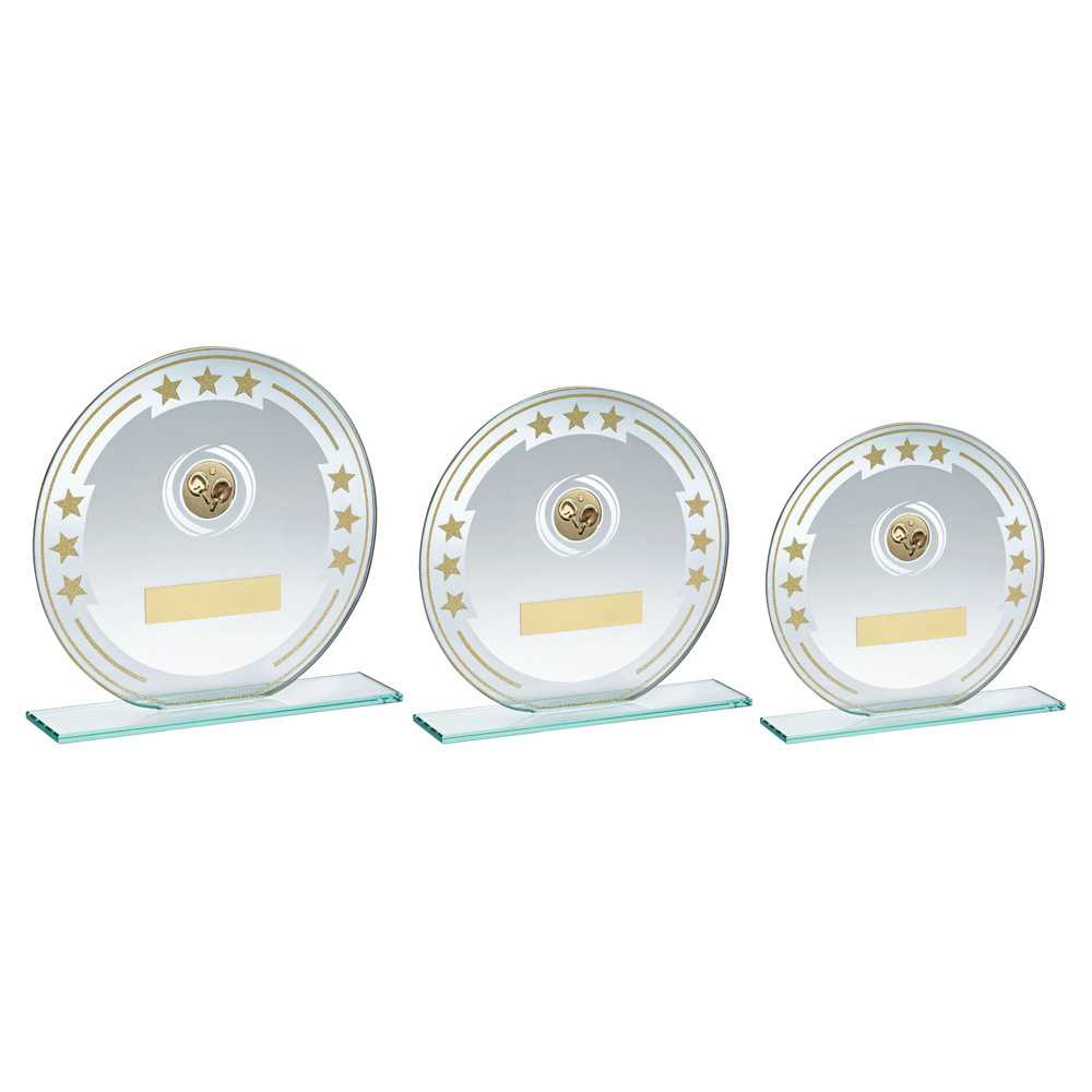 Jade/Silver/Gold Round Glass With Table Tennis Insert And Plate by Legacy Outfitters