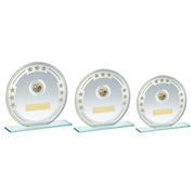 Jade/Silver/Gold Round Glass With Table Tennis Insert And Plate by Legacy Outfitters