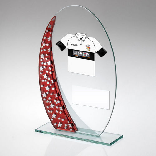 JADE/RED/SILV OVAL GLASS AND PLATE - (REQUIRES SHIRT B)