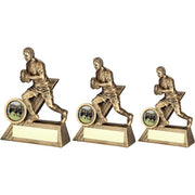 Brz/Gold Male Rugby Mini Figure With Plate (1in Centre) by Legacy Outfitters
