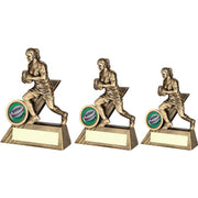 Brz/Gold Female Rugby Mini Figure With Plate (1in Centre) by Legacy Outfitters