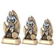 Brz/Pew Female Rugby Figure On Backdrop With Plate (1in Centre) by Legacy Outfitters