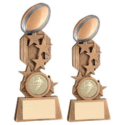 Brz/Pew/Gold Rugby On Stars Flatback With Plate (1in Centre) by Legacy Outfitters