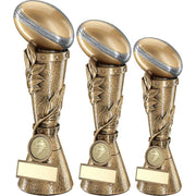 Brz/Pew/Gold Rugby Ball Leaf Column With Centre (1in Centre) by Legacy Outfitters