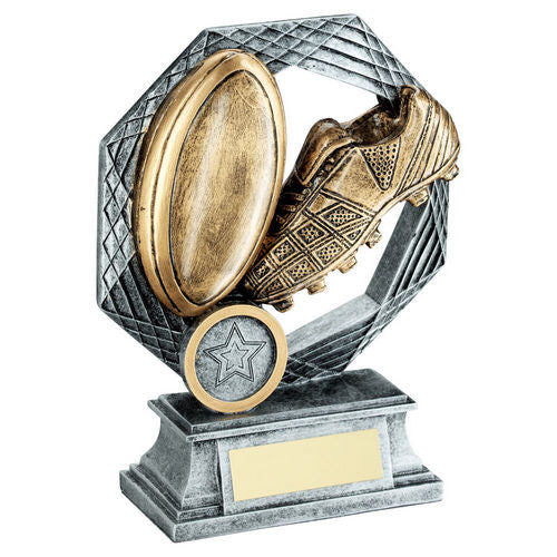 Brz/Gold/Pew Rugby Octagon Series With Plate (1in Centre) - 127mm by Legacy Outfitters