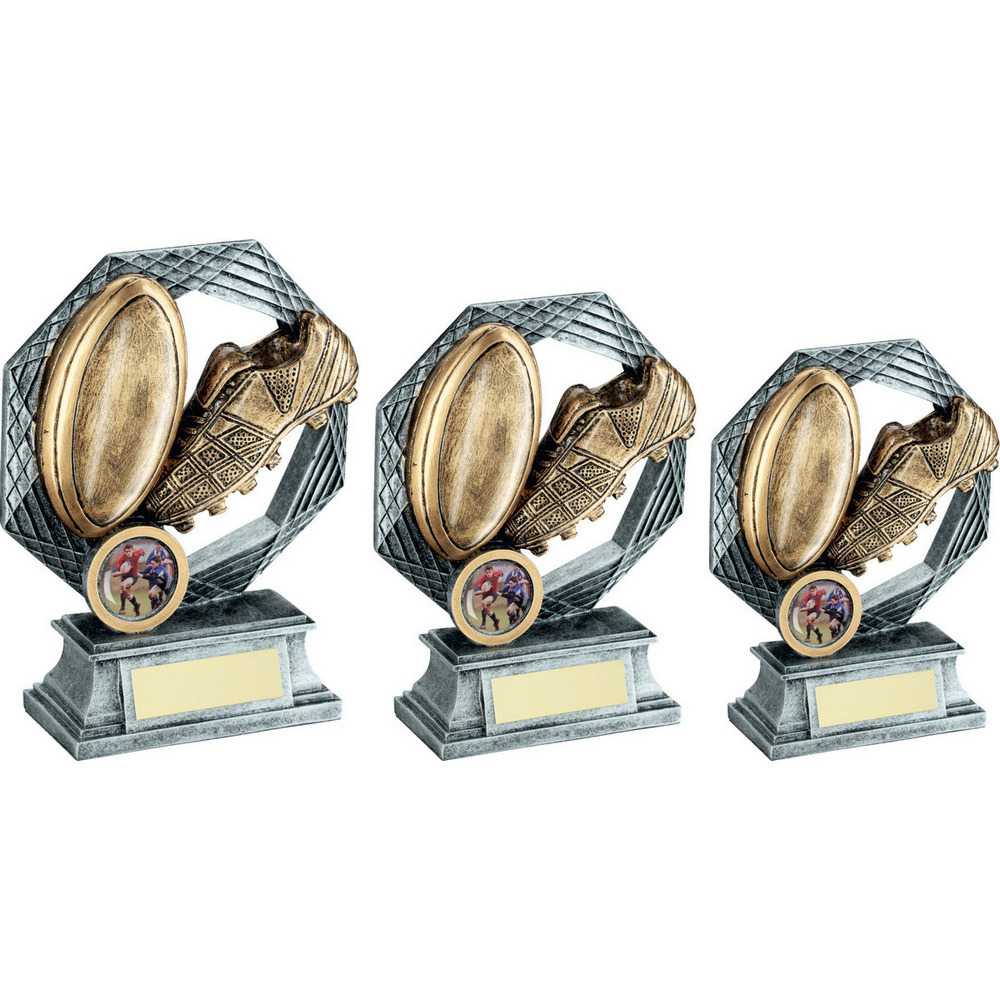 Brz/Gold/Pew Rugby Octagon Series With Plate (1in Centre) by Legacy Outfitters