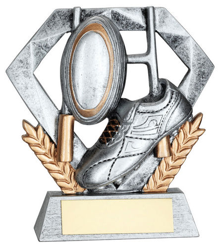 PEW/GOLD RUGBY MINI DIAMOND WITH PLATE - 4in