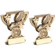 Brz/Gold Rugby Mini Cup With Plate (1in Centre) by Legacy Outfitters