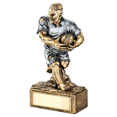 BRZ/PEW RUGBY BEAST FIGURE WITH PLATE - 6.75in