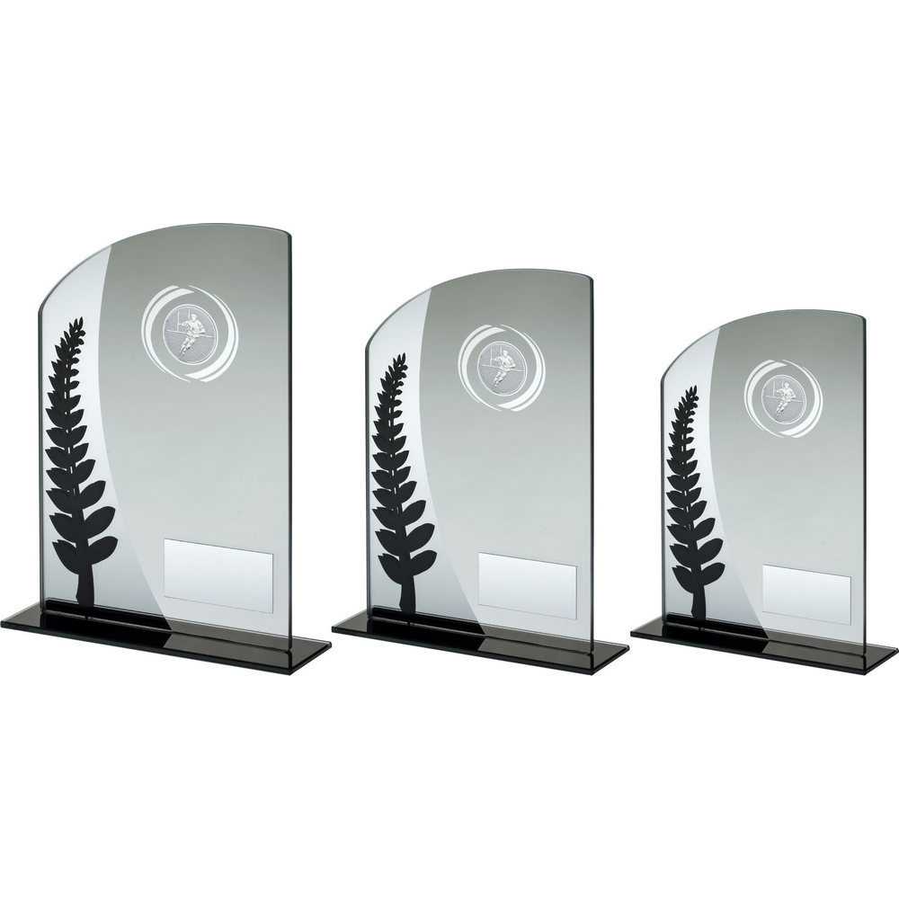 Jade Glass Plaque With Black/Silver Detail With Rugby Insert And Plate by Legacy Outfitters
