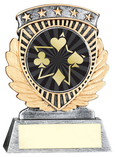 Pew/Gold 5 Star Holder With Vinyl Cards Insert & Plate - 95mm by Legacy Outfitters