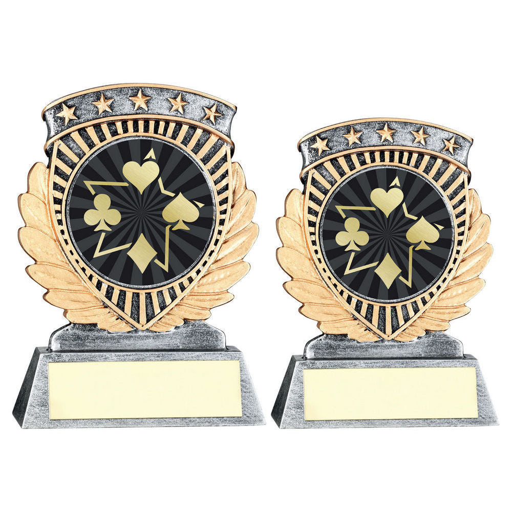 Pew/Gold 5 Star Holder With Vinyl Cards Insert & Plate by Legacy Outfitters