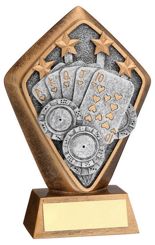BRZ/GOLD DIAMOND HOLDER WITH CARDS DISC WITH PLATE - 5.25in