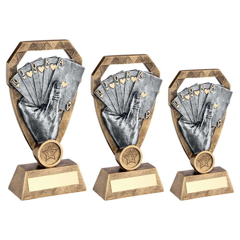 Brz/Pew/Gold Cards In Hand On Diamond With Plate (1in Centre) by Legacy Outfitters