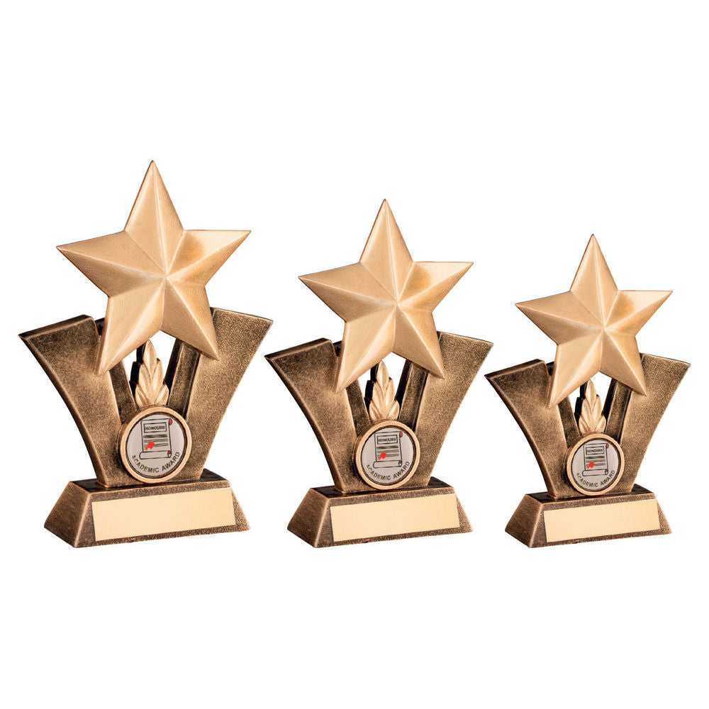 Brz/Gold Generic Star With School Insert With Plate by Legacy Outfitters