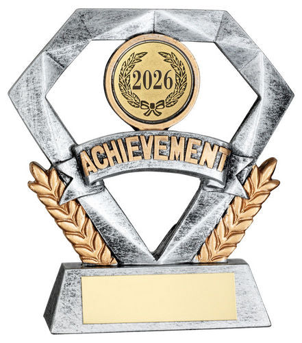 PEW/GOLD ACHIEVEMENT MINI DIAMOND WITH PLATE (1in CEN) - 4in