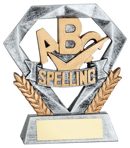 PEW/GOLD SPELLING MINI DIAMOND WITH PLATE - 4in