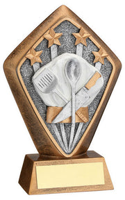 BRZ/GOLD DIAMOND HOLDER WITH COOKING DISC WITH PLATE - 5.25in