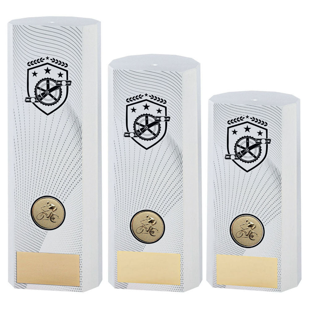 White Plastic Filled Column Cycling (1in Cen) by Legacy Outfitters