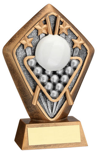 BRZ/GOLD DIAMOND HOLDER WITH SNOOKER DISC AND PLATE - 5.25in