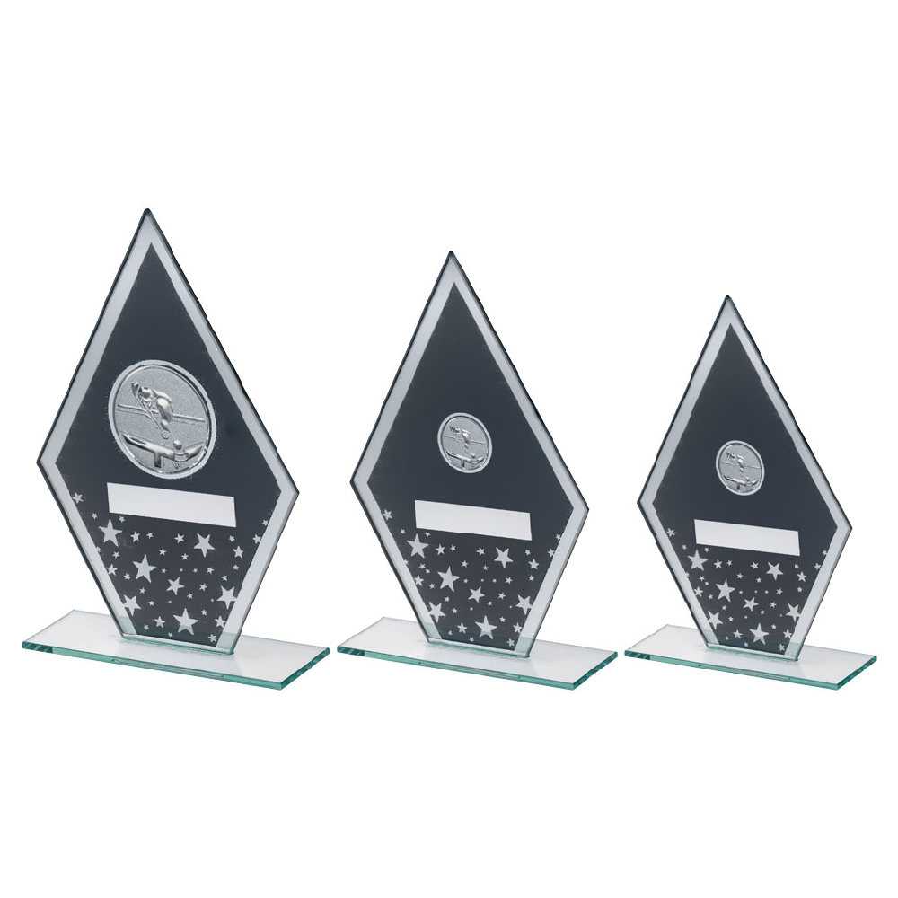 GREY/SILVER PRINTED GLASS DIAMOND WITH POOL/SNOOKER CENTRE AND PLATE