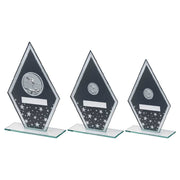 GREY/SILVER PRINTED GLASS DIAMOND WITH POOL/SNOOKER CENTRE AND PLATE