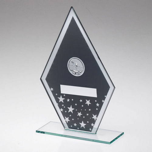 Grey/Silver Printed Glass Diamond With Pool/Snooker Centre And Plate - 165mm by Legacy Outfitters