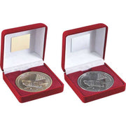 Red Velvet Box And 70mm Medallion Pool/Snooker by Legacy Outfitters