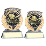 Pew/Gold 5 Star Holder With Vinyl Volleyball Insert & Plate by Legacy Outfitters