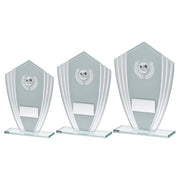 White/Silver Glass Shield Plaque With Volleyball Insert & Plate by Legacy Outfitters