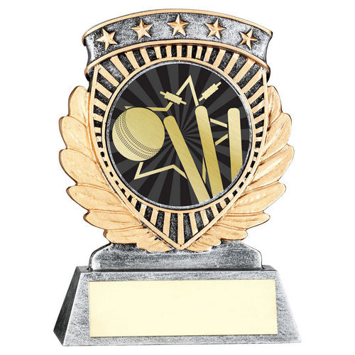 Pew/Gold 5 Star Holder With Vinyl Cricket Insert & Plate - 95mm by Legacy Outfitters