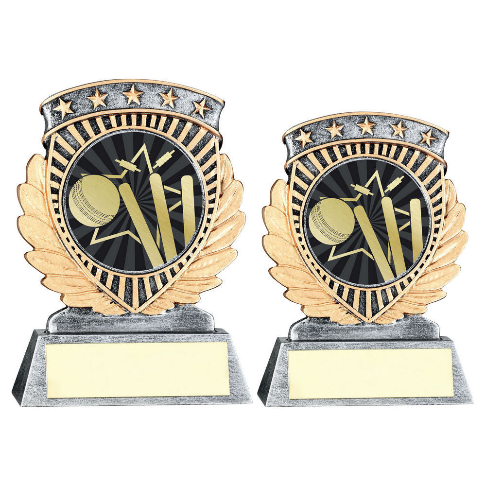 Pew/Gold 5 Star Holder With Vinyl Cricket Insert & Plate by Legacy Outfitters